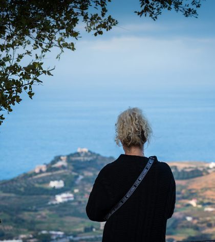 View from the Hills to the Agean Sea at Agia Pelagia